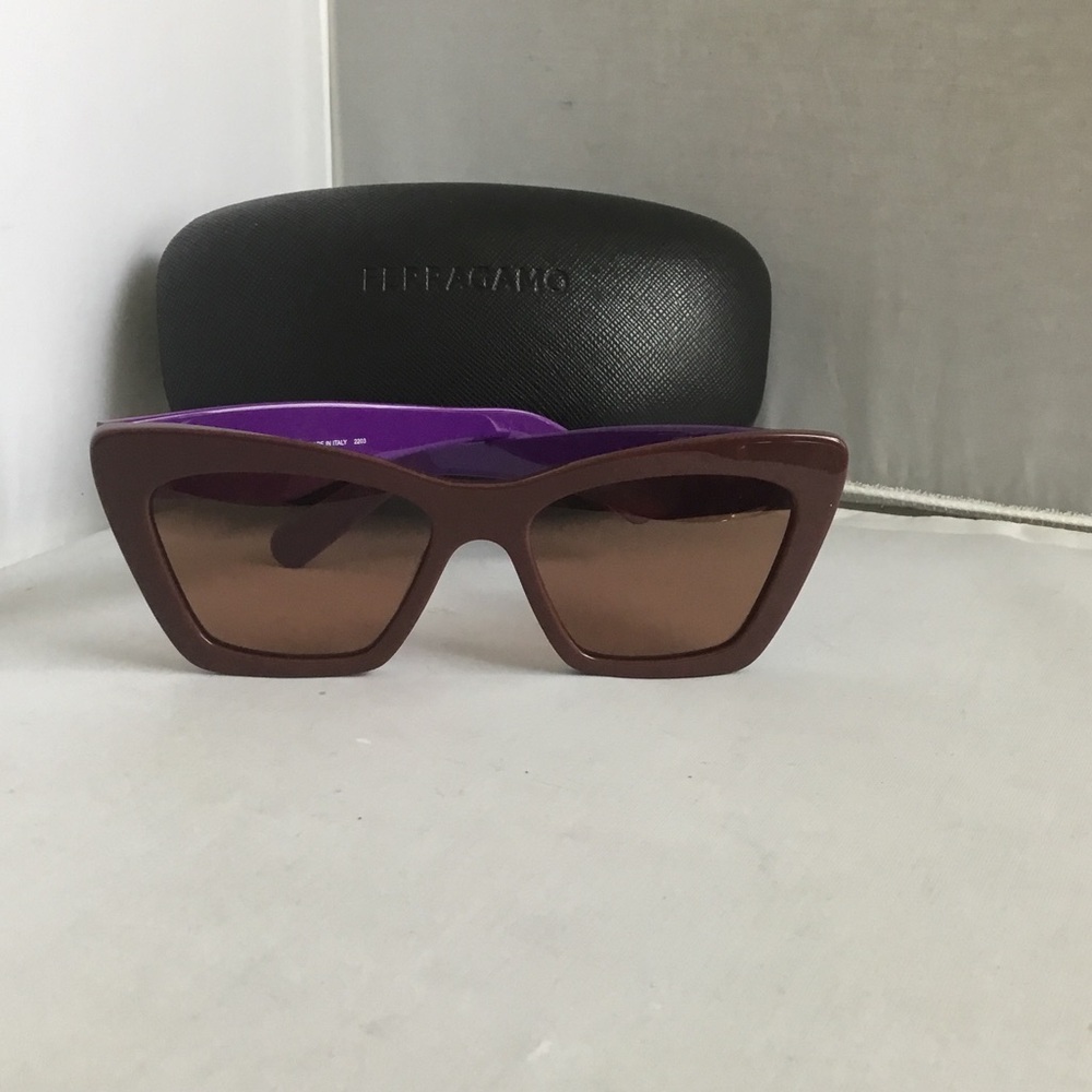 Salvatore Ferragamo Purple and Brown Sunglasses